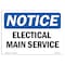 Signmission OSHA Notice, 3.5" Height, Electrical Main Service Sign, 5" X 3.5", Landscape OS-NS-D-35-L-11660 - alternate 1